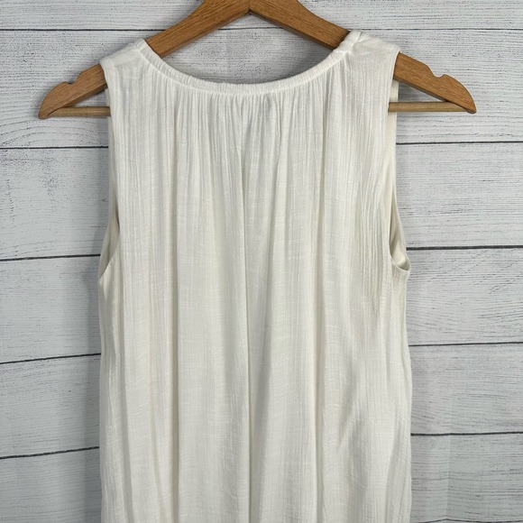 Cloth & People Womens Boho Crochet Gauzy Cream Embroidered Mini Dress Size M - Picture 7 of 10